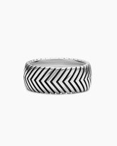 Chevron Band Ring in Sterling Silver, 10mm